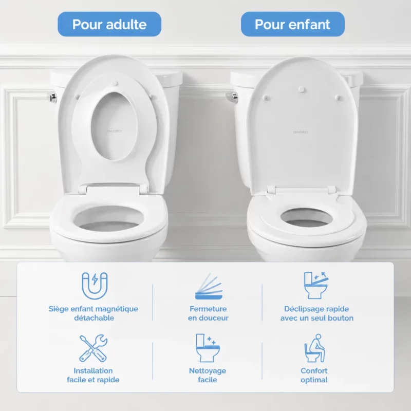 Abattant WC familial DADÉO D002 forme D
