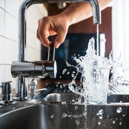 DADÉO Robinet de cuisine avec douchette extractible 2 jets, inox brossé