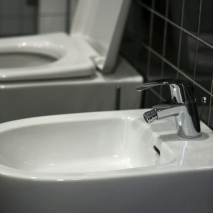 DADÉO Bidet suspendu céramique blanc avec mitigeur chromé