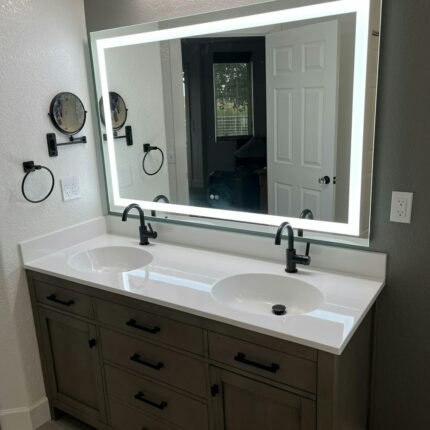 DADÉO Miroir de salle de bain LED rétroéclairé anti-buée 80 x 60 cm