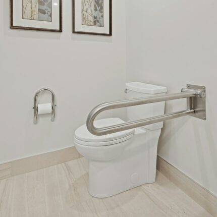DADÉO Barre d’appui relevable inox pour WC, sécurité seniors et PMR